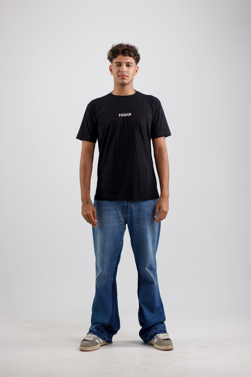 Black T-Shirt With Light Pink “FANAR”