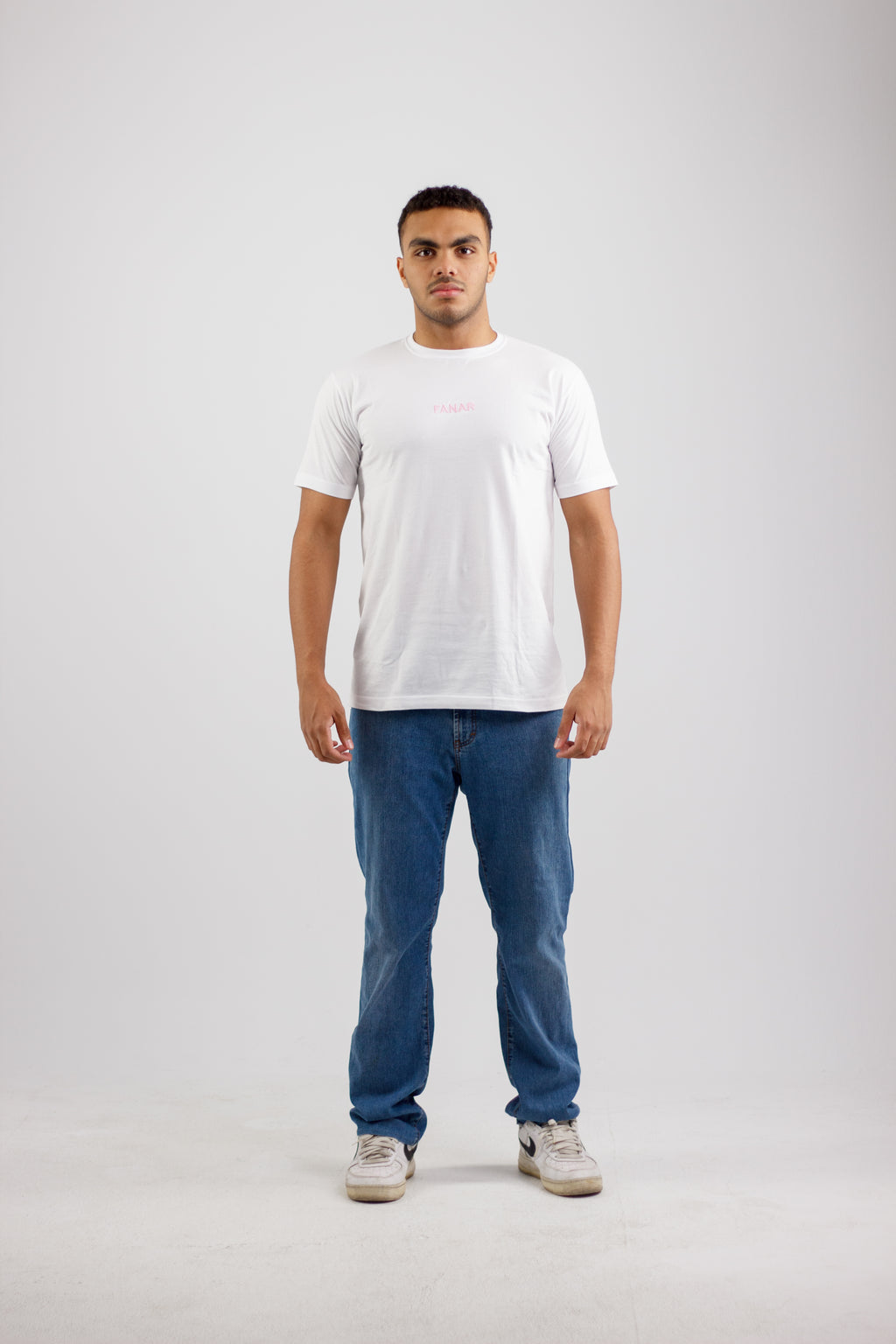 White T-Shirt With Light pink “FANAR”
