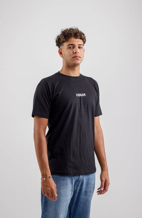 Black T-Shirt With Light Pink “FANAR”